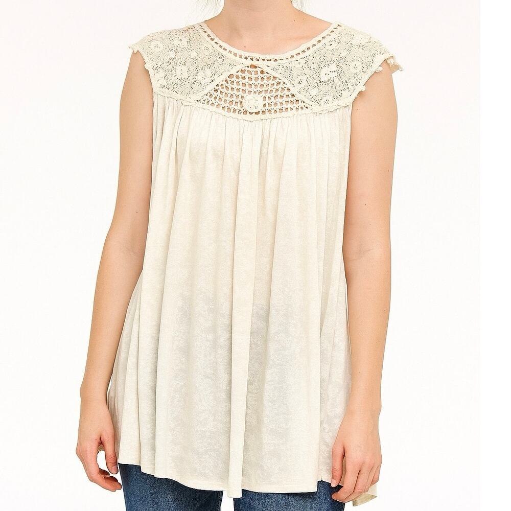 Free People Romantic Babydoll Crochet Lace Tank - Picture 1 of 6